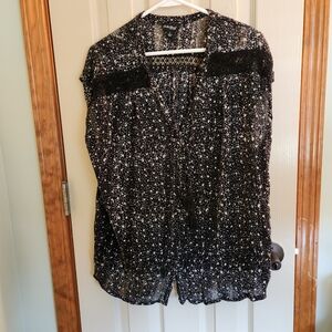 Lucky Brand Bohemian sleeveless lightweight summer blouse sz Large